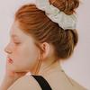 mellotory dot mesh satin scrunchie (ivory)
