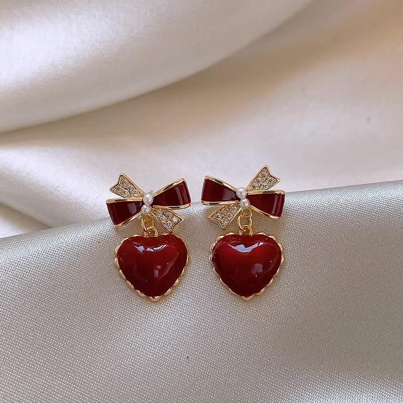 Geometric Green Retro Korean Square Earrings for Women