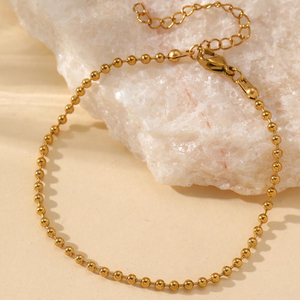 

Stainless Steel Bracelets Simple Novelty Wrap Around Beads Design Fashion Bracelets For Women Zircon New Popular Banquet Gifts