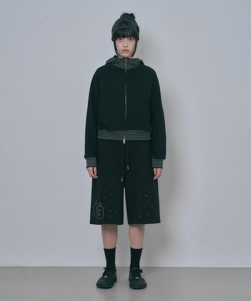 MOO Hotfix Sweat Bermuda Pants - Black