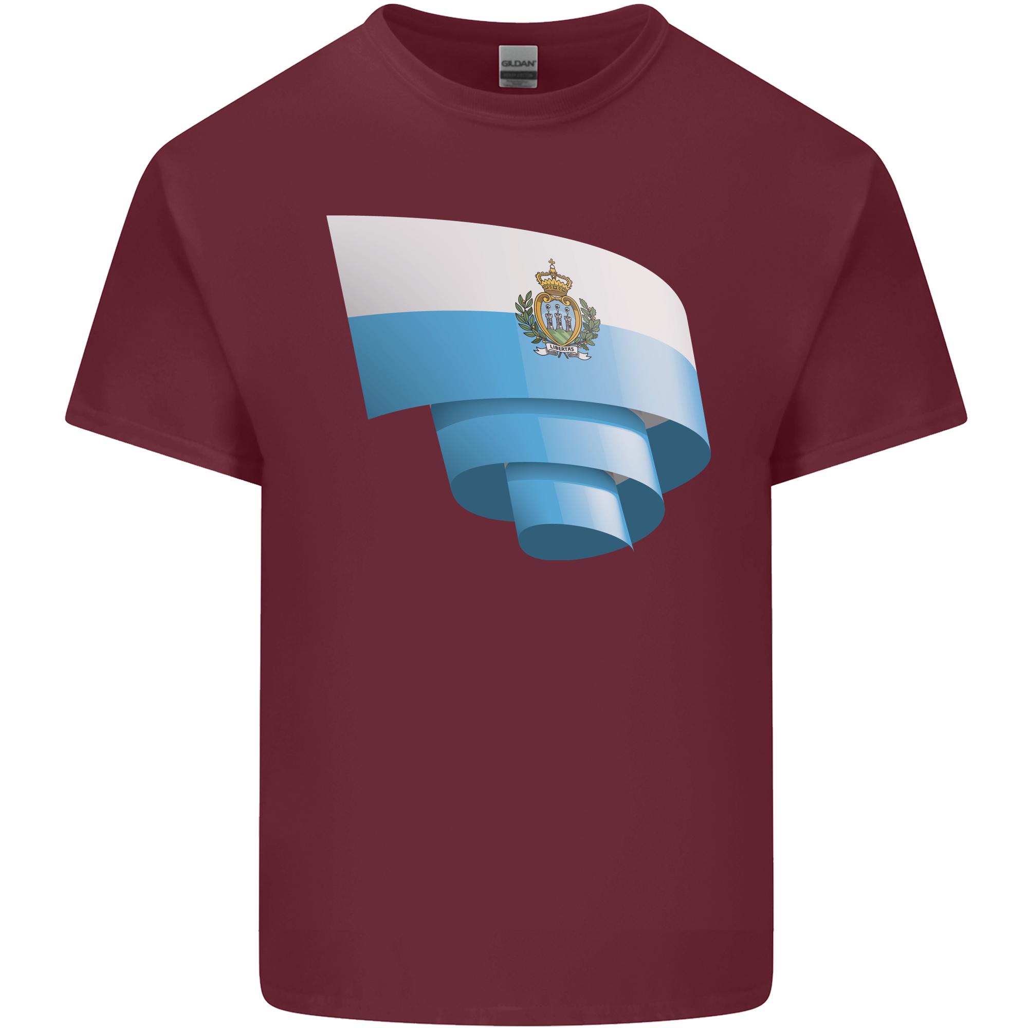 Curled San Marino Flag Sammarinese Day Football Unisexs Light Cotton TShirt S