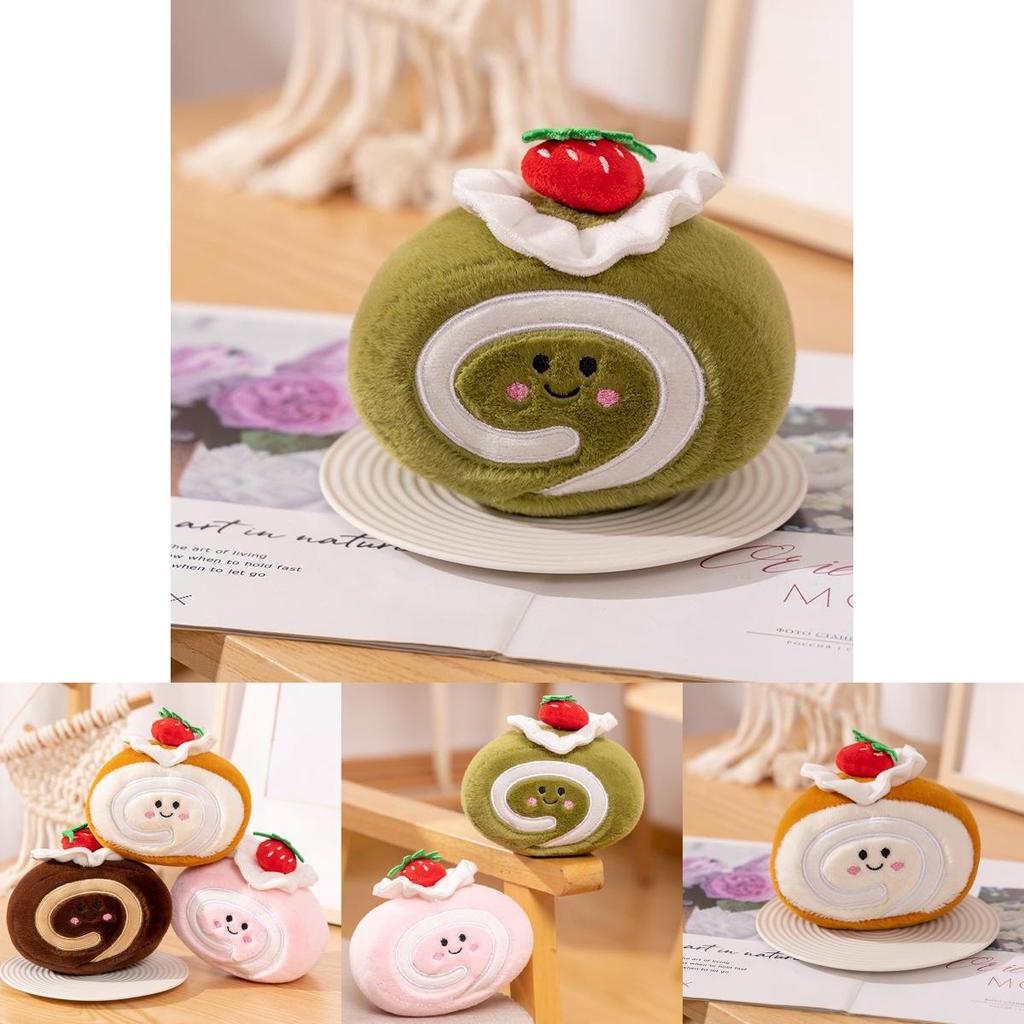 Entzückendes Erdbeer-Biskuitrolle Plüschtier mit weicher Kurzplüsch-Füllung für Mädchen