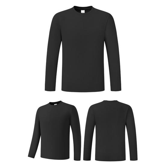 Męskie Koszulki z Okrągłym Dekoltem i Długim Rękawem Szybkoschnące Sportowe Lekkie Oddychające Regularny Krój Casualowy Fitness Codzienne