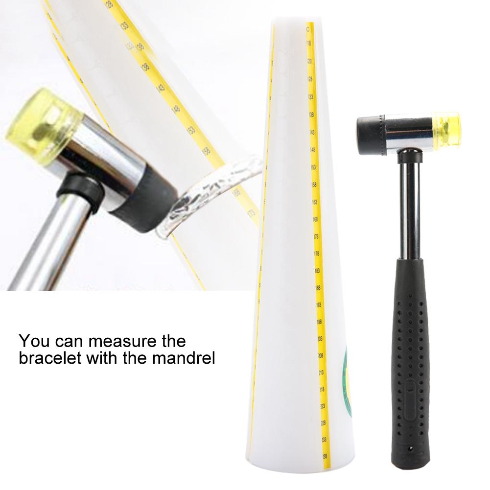 Bracelet Measuring Mandrel Plastic Stick Sizer & Jewelry Hammer Repairing Making Tools Set