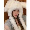 Cute Fuzzy Bunny Hat Long Rabbit Ears Winter Beanies Hats Sweet Women's Plush Caps  Ski