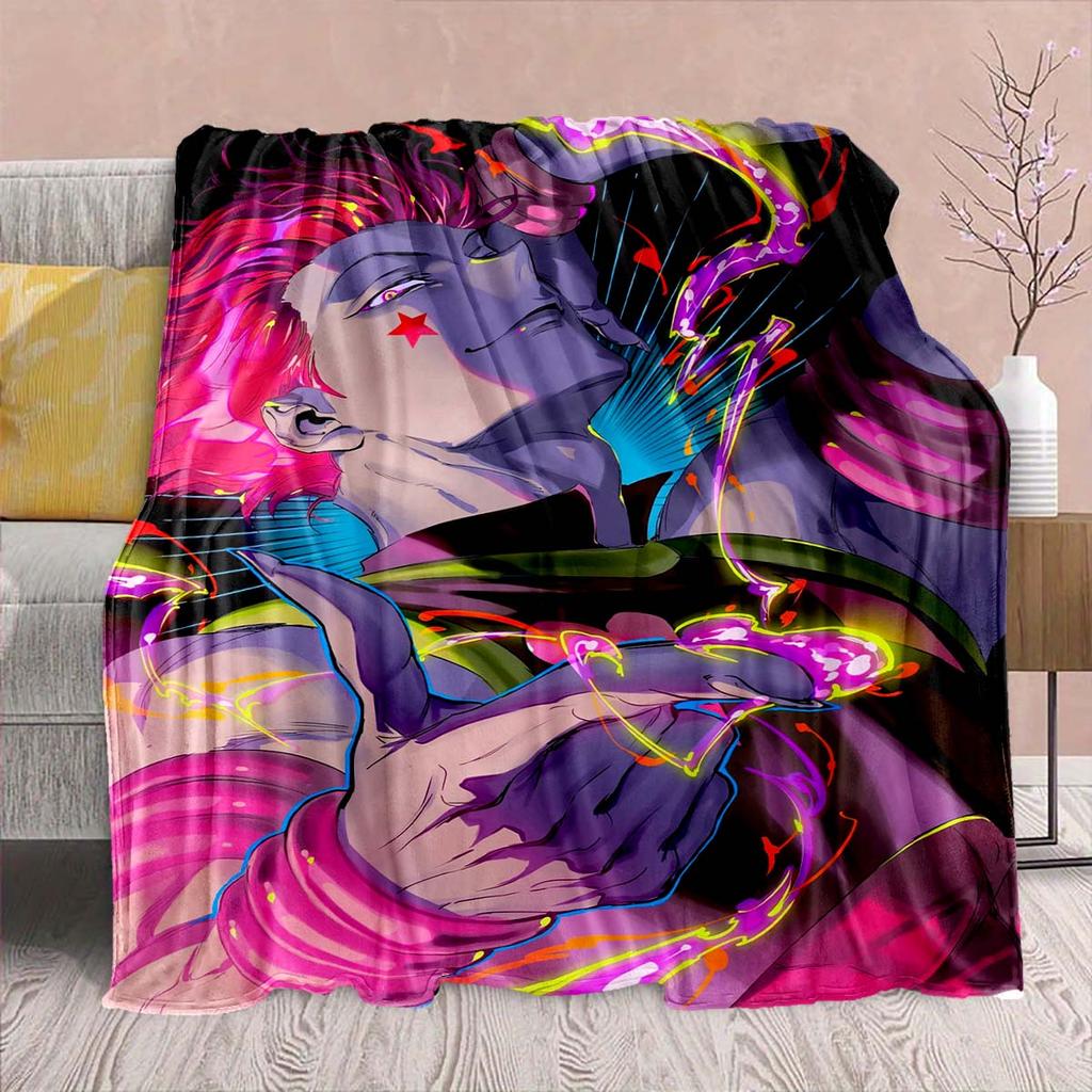 Hunter x Hunter Anime Flannel Blanket – Soft & Warm – Perfect for Sofa, Bedding, Camping, Travel, Office, & Home Decor – QJY