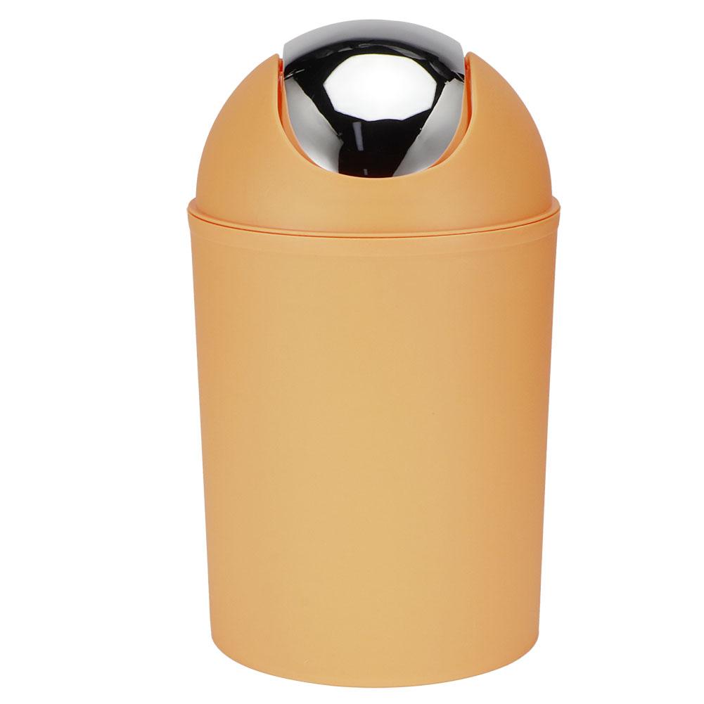 Mini Flip Lid Home Living Room Bedroom Desktop Bedside Plastic Trash Can Garbage BinOrange