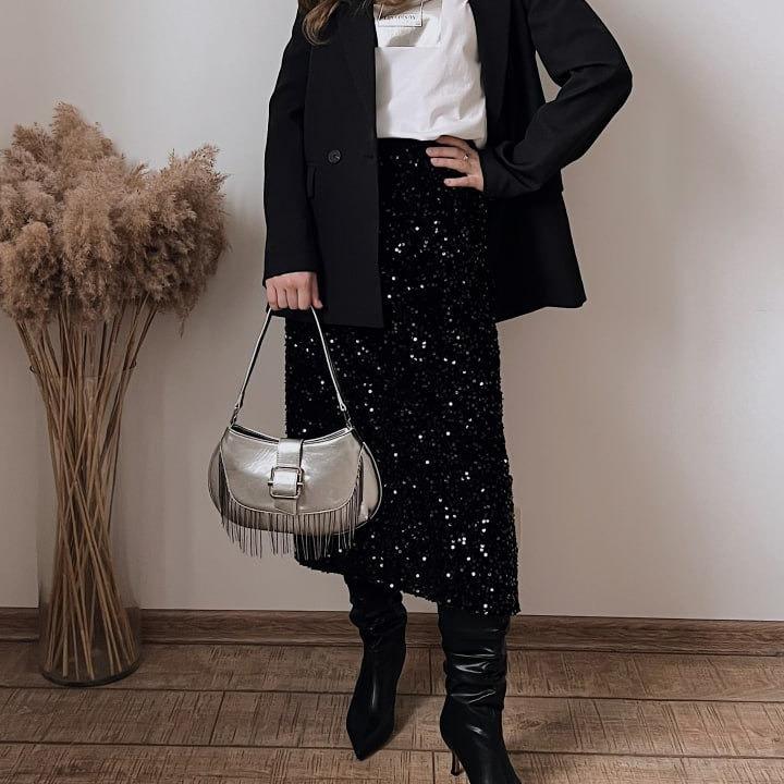 Outono e inverno cor sólida veludo lantejoulas midi vestido all-match elegante sexy saia feminina