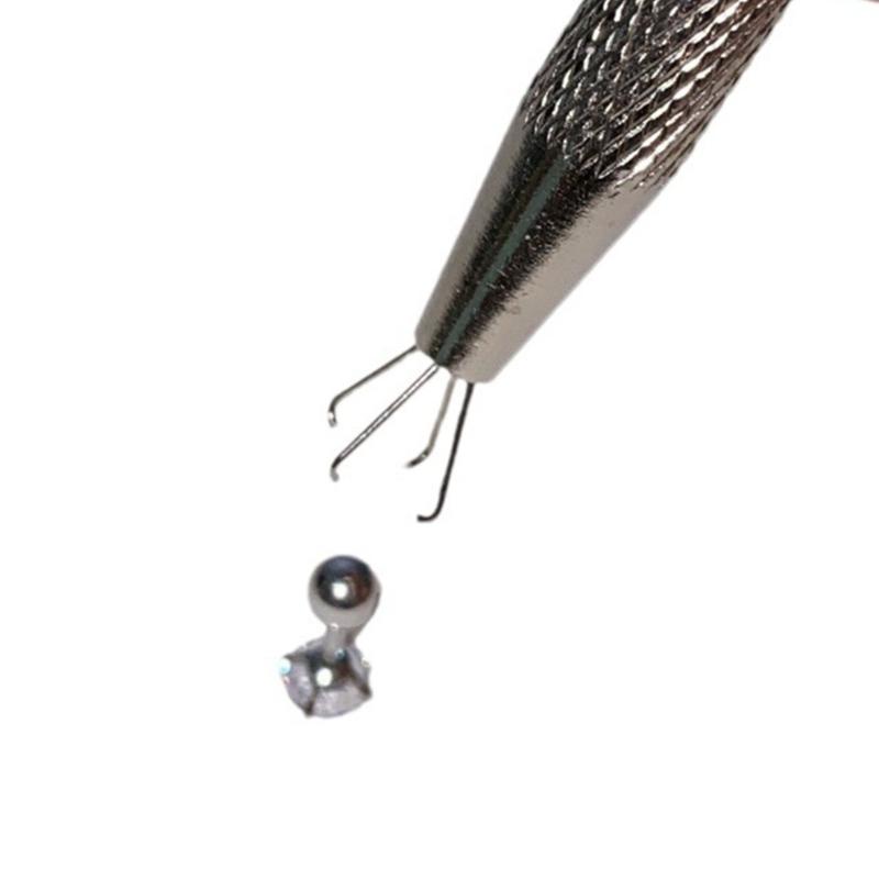 Perlenaufnahmezange, Klemme, Piercingzange, Vierkrallenpinzette, Kugelfänger, Halter, Greifzange, Schmuckherstellung