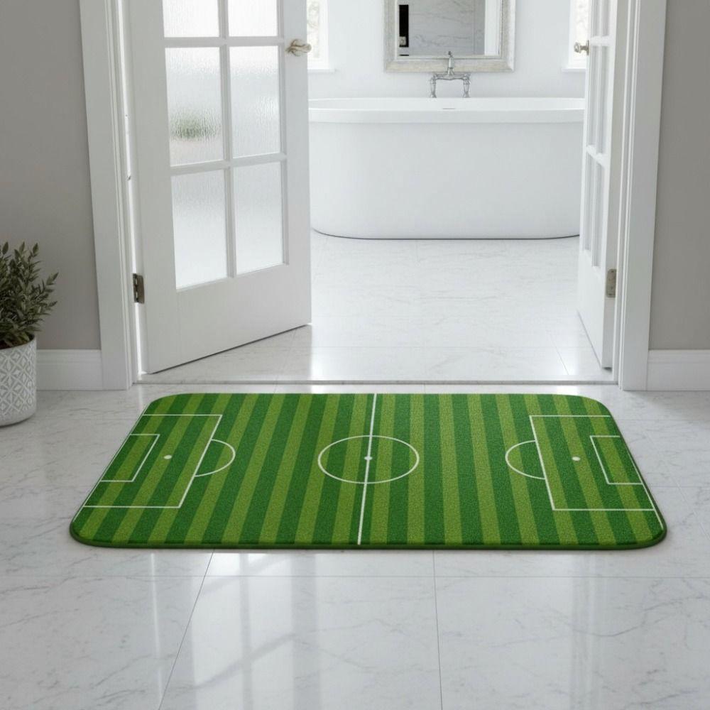 Flannel Football Field Floor Mat Non-slip Small Rug Home Decor Small Carpet Bathroom