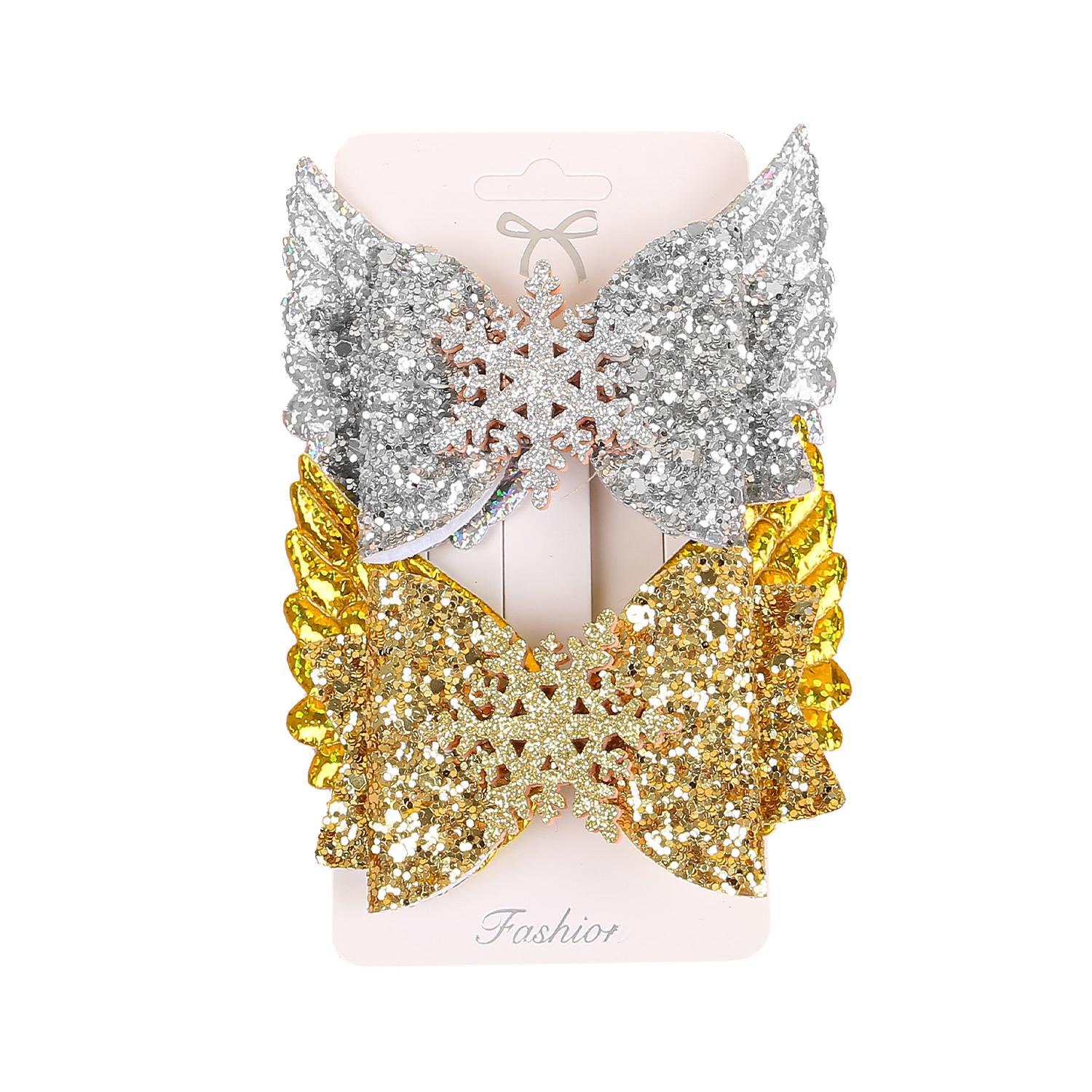 

2 шт. Милые рождественские заколки для волос для девочек, Заколки-банты для волос с лосем и Санта-Клаусом, Детские аксессуары для волос для рождественской вечеринки