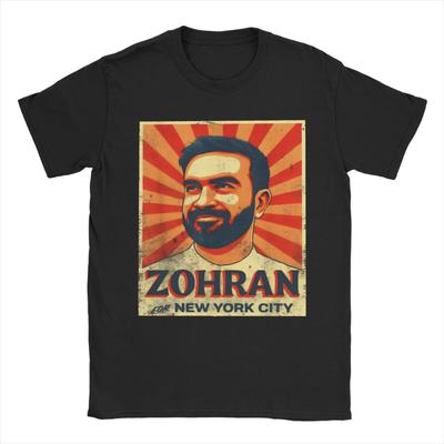 Casual T-Shirt Summer Zohran Mamdani Hippie T-Shirts 100 Cotton Tee Shirt for Men Y2K Retro Design Short Sleeve Top Tees