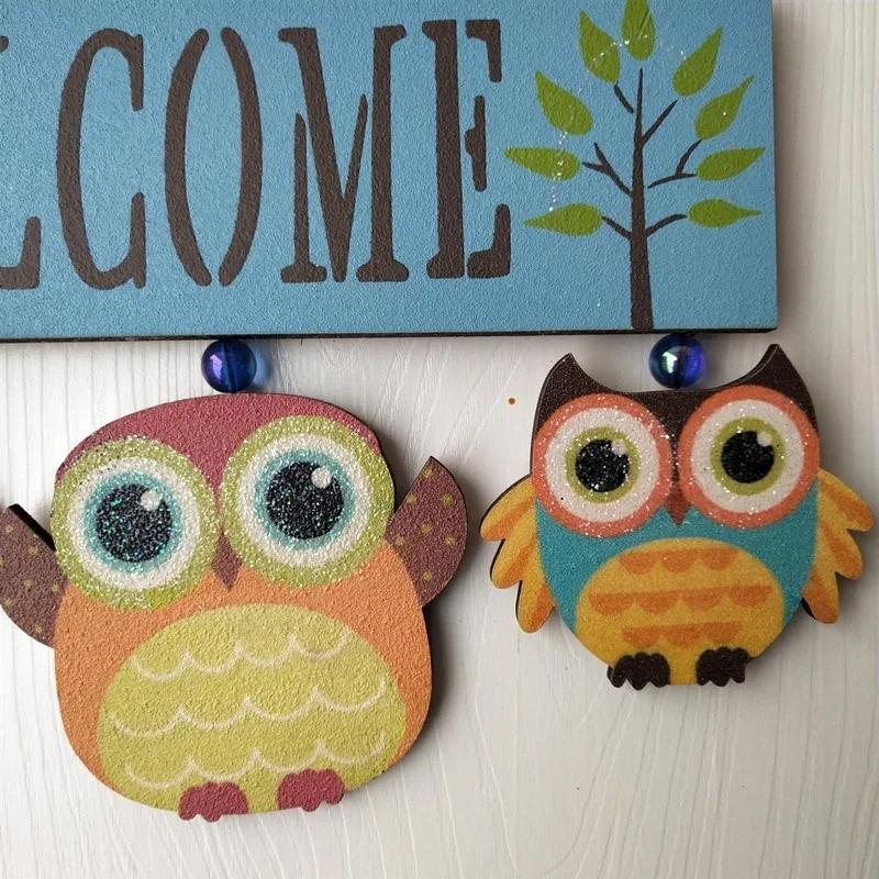 Rural Style Home Decor Creative and Personalized Owl Welcome To The Wall Hanging