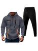 Men's Multi-Zipper Hoodie Sweatshirt & Sweatpants Set with Pockets