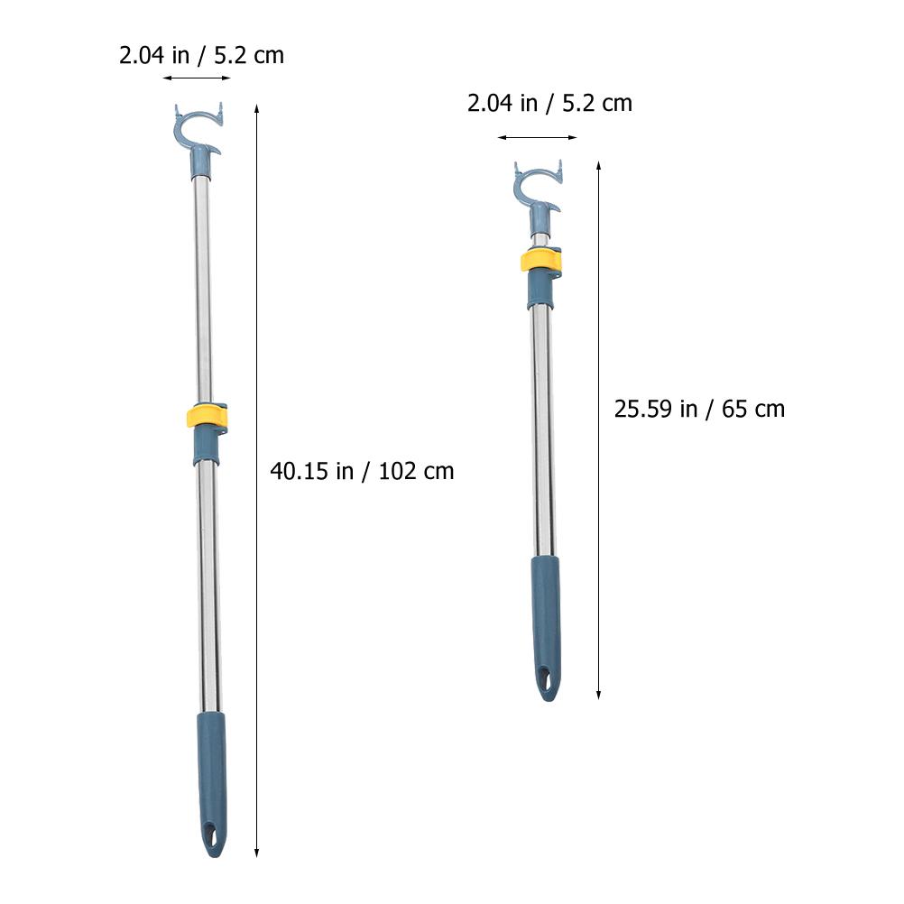 Retractable Clothes Rod Clothing Hanger Reach Pole Adjustable Lightweight Aluminum Reach Pole for Drying Clothes( Random Color )