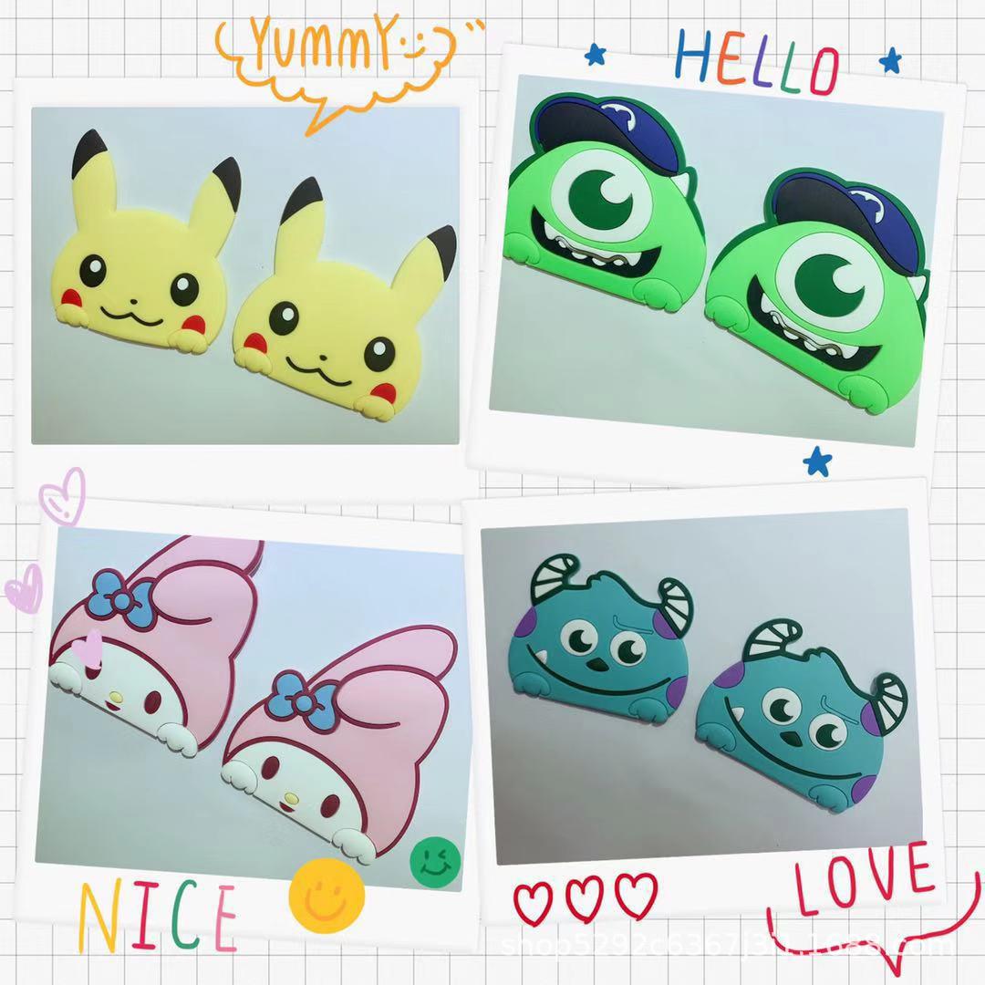 Monsters University PVC Cartoon Pikachu Soft Rubber Phone Case Sticker Mike Wazowski
