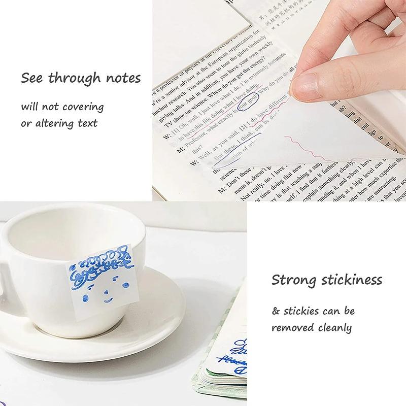 50/100 Sheets Transparent Waterproof Posted It Sticky Note Pads Notepads Posits for School Stationery Office Supplies