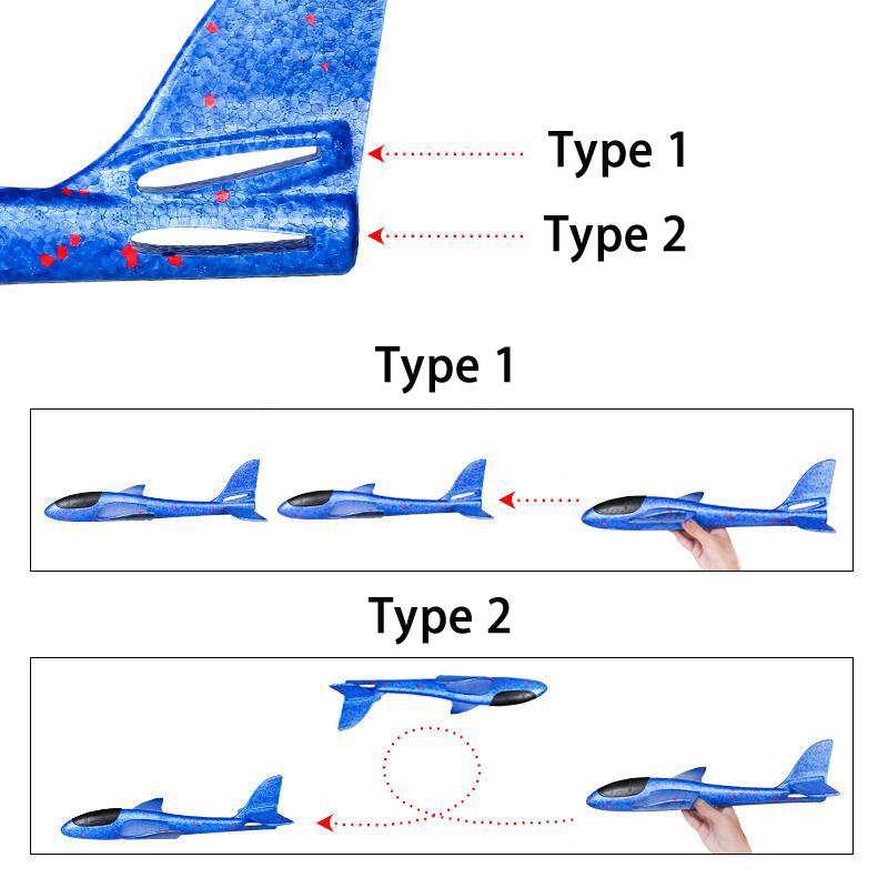 48cm Large Foam Plane Glider Hand Throw Airplane Inertial EPP Bubble Planes Outdoor Launch Kids Toys for Children Boys Gift