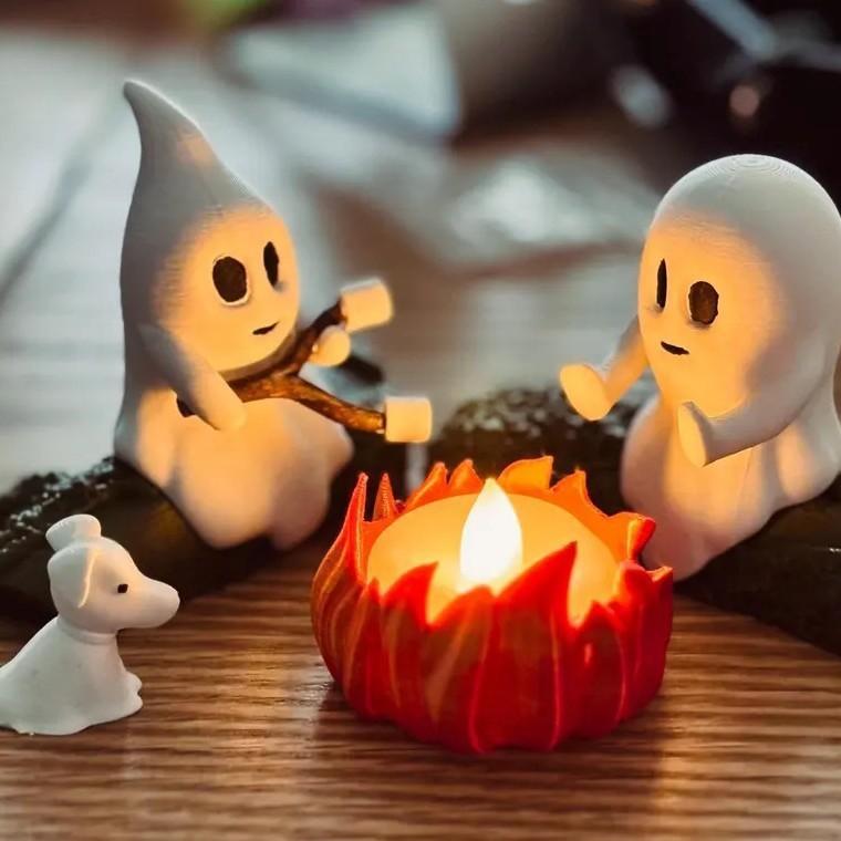 Ghost And Animal Resin Art Collectible Halloween Decoration For Home Or Party