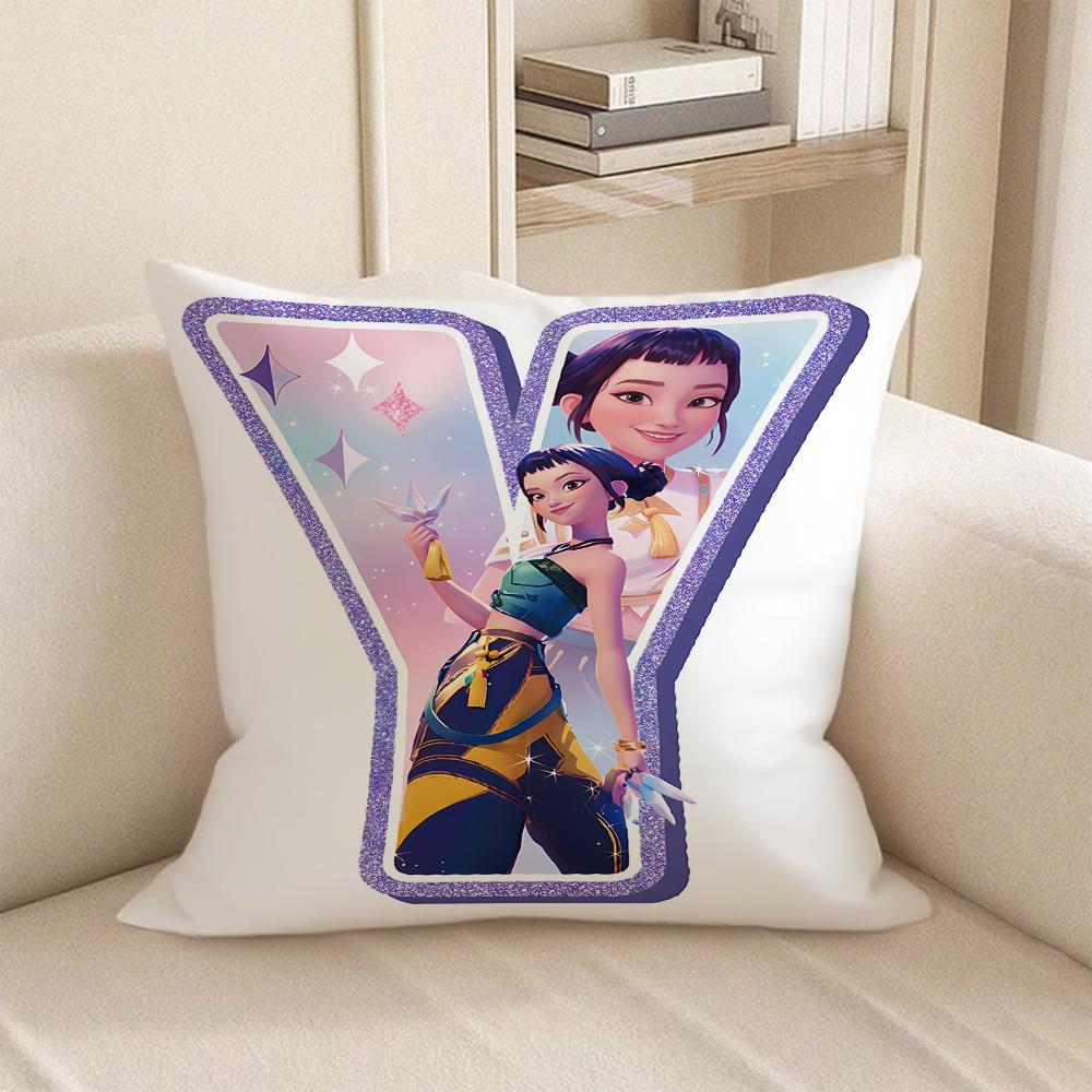 KPop Demon Hunters anime Style 26 letters popular Character Pillowcase fashion Home Decoration Items