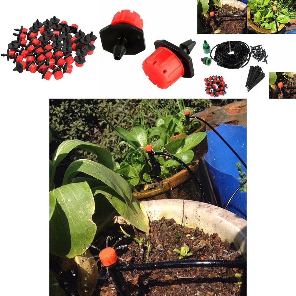 Versatile Micro Drip Water Irrigation Kit Set With Adjustable Drippers And Hose For Gardens