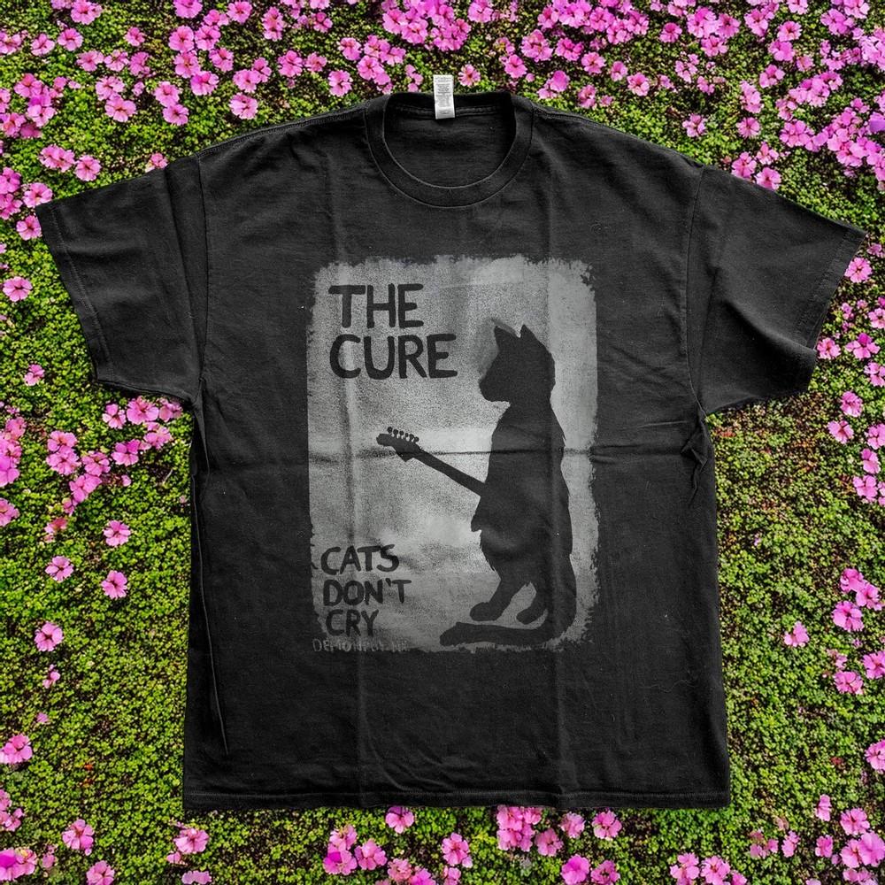 The Cure Cats Don#039t Cry Cat Guitar Unisex Cotton Tshirt XXXL