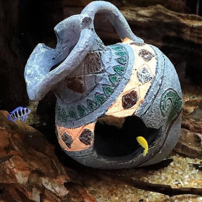 Aquarium Resin Vase Decor Betta for Tank Accessories for Freshwater and Saltwate