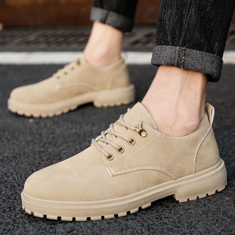 Round Toe Lace-up Platform Men's Leather Shoes in Promotion 2025 Trend Low Price Social Designer New in Male Casual Shoe