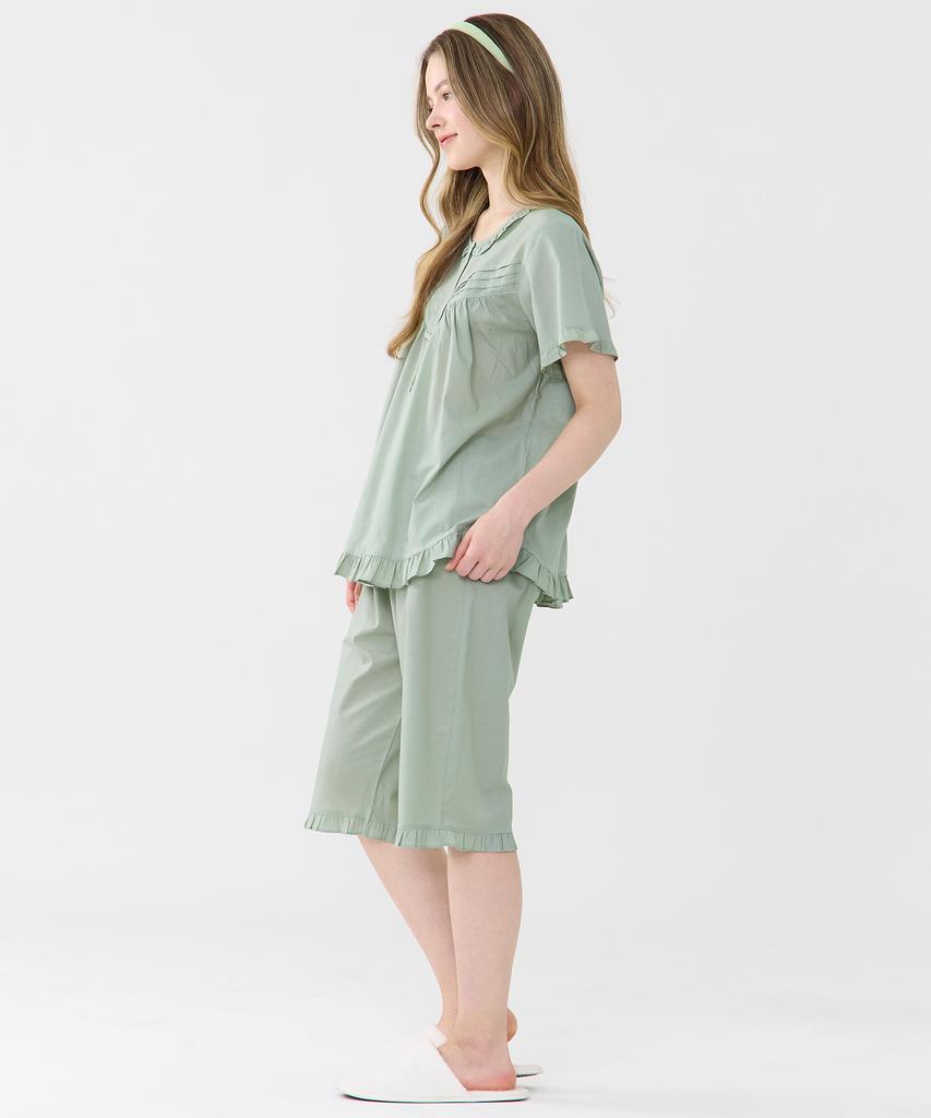 Meipeullawo Classic Mint Short Sleeve Pure Cotton Women'S Plus Size Pajama Set