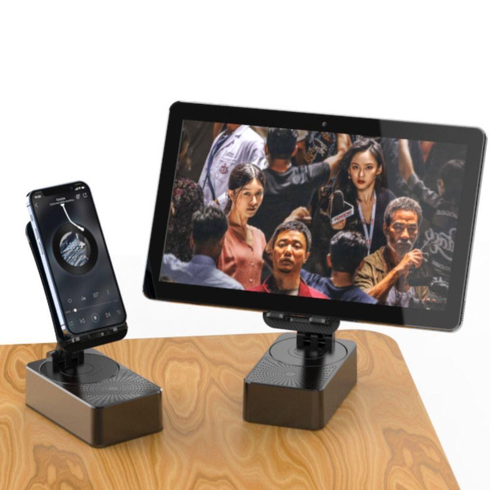 Foldable 3 In 1 Phone Bracket Non-slip Wireless Speaker Phone Holder  Watching TV Phone Support