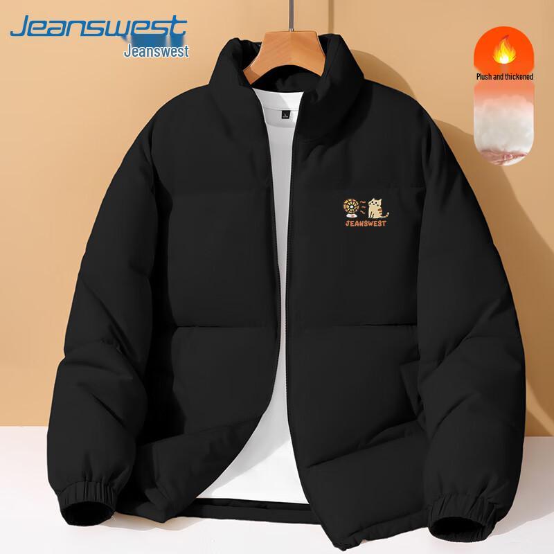 Męska zimowa kurtka puchowa Jeanswest z kreskówkowym kotem