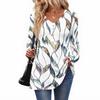 Women's Casual Fashion V-Neck Button Retro Floral Print Long Sleeve Top