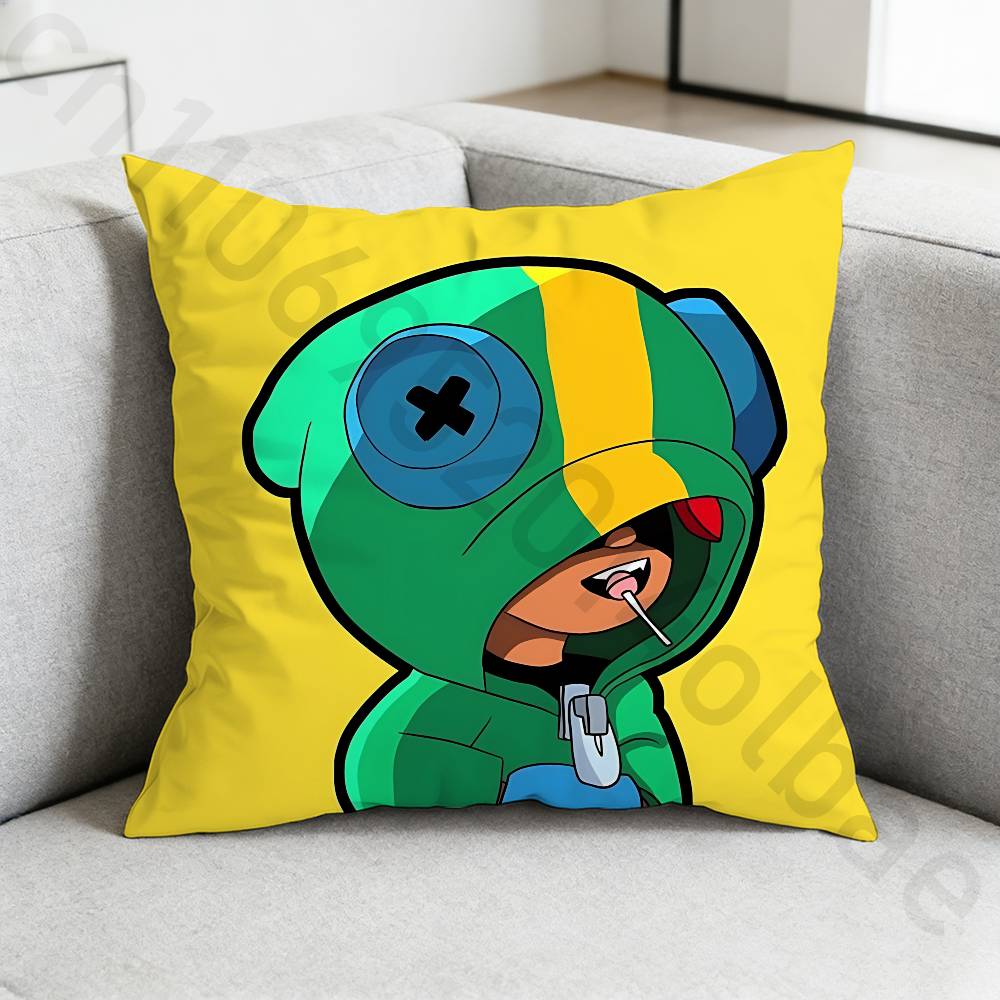 SStars LLeon Game Pillow Case Antidustmite Pillowcase Invisible zipper silky short plush Sofa cushion cover