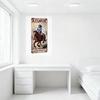Vintage Western Metal Tin Sign - NEMEN LIFE I KNOWS YOU A CURVE, Rodeo Horse Girl & Barrel Racing Scene, I LEAN INTO IT Rustic D