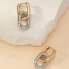 Retro Double Loop Design Drop Earrings Gold Color Geometric Round Hoop Earrings for Women Girls Punk Hip Hop Fashion Jewelry