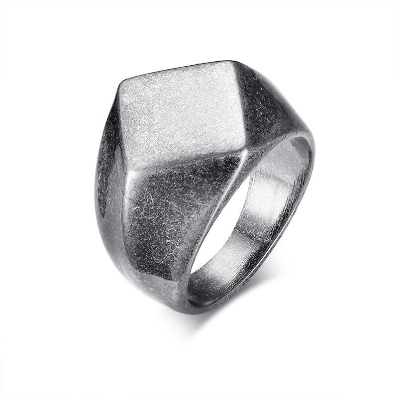 

Men s Flat-Top Signet Ring for Men Jewelry,Stainless Steel Vintage Oxidation Gray Male Jewellery Jewels 8