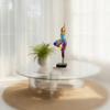Resin Fat Lady Figurine Abstract Art Woman Statue Graffiti Colorful Ornament for Interior Entrance Desktop Decoration
