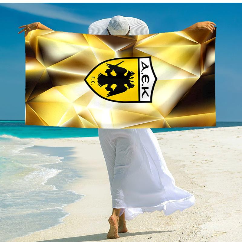 Proof Beach Towel with AEK FC LOGO Pattern - Soft,absorbent,quick-drying,machine Washable - Perfect for Swimming,camping,bathing