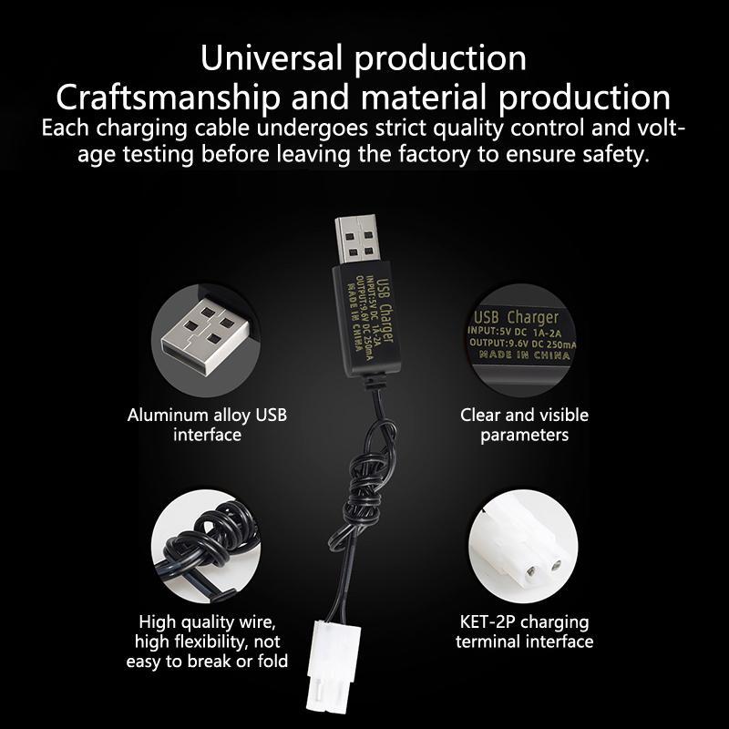 9.6V Charger Ket/2P Plug 250Ma Ni-Cd Ni-Mh Rechargeable Battery Pack Usb Charger