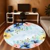 1pc Floral Watercolor Round Chair mat Area Rug - Non-Slip, Floor Mat for Office, Bedroom, and Indoor Decor c1125204
