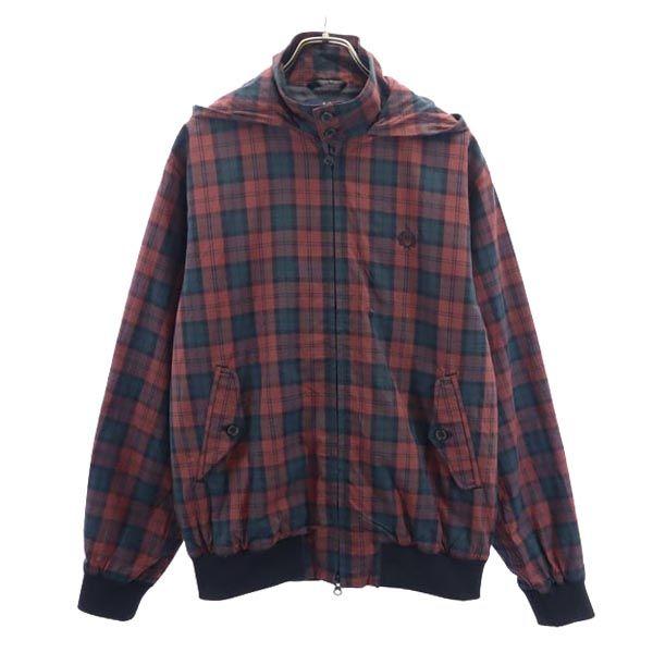 

FRED PERRY клетчатая куртка с капюшоном M красная серия вышивка логотипа_ мужская б/у