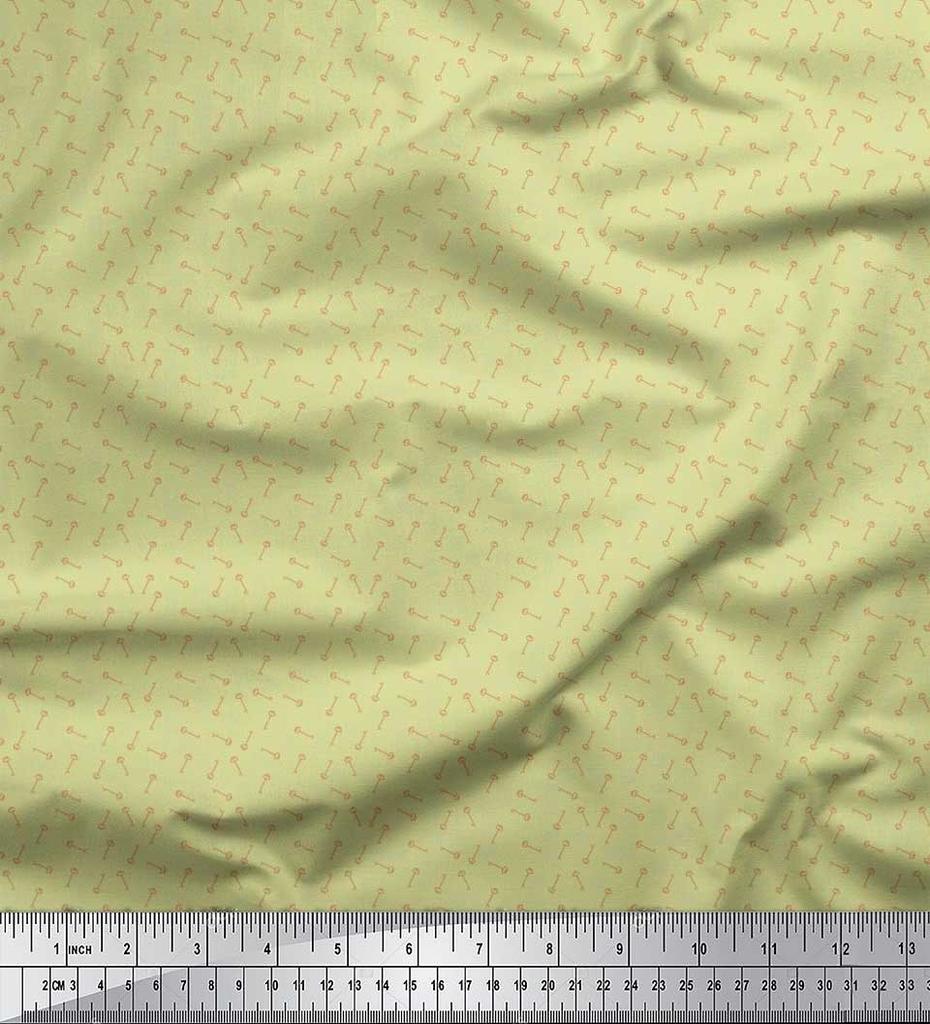 Soimoi Japan Crepe Satin Fabric Key Shirting Fabric Prints By Metre 42 Inch
