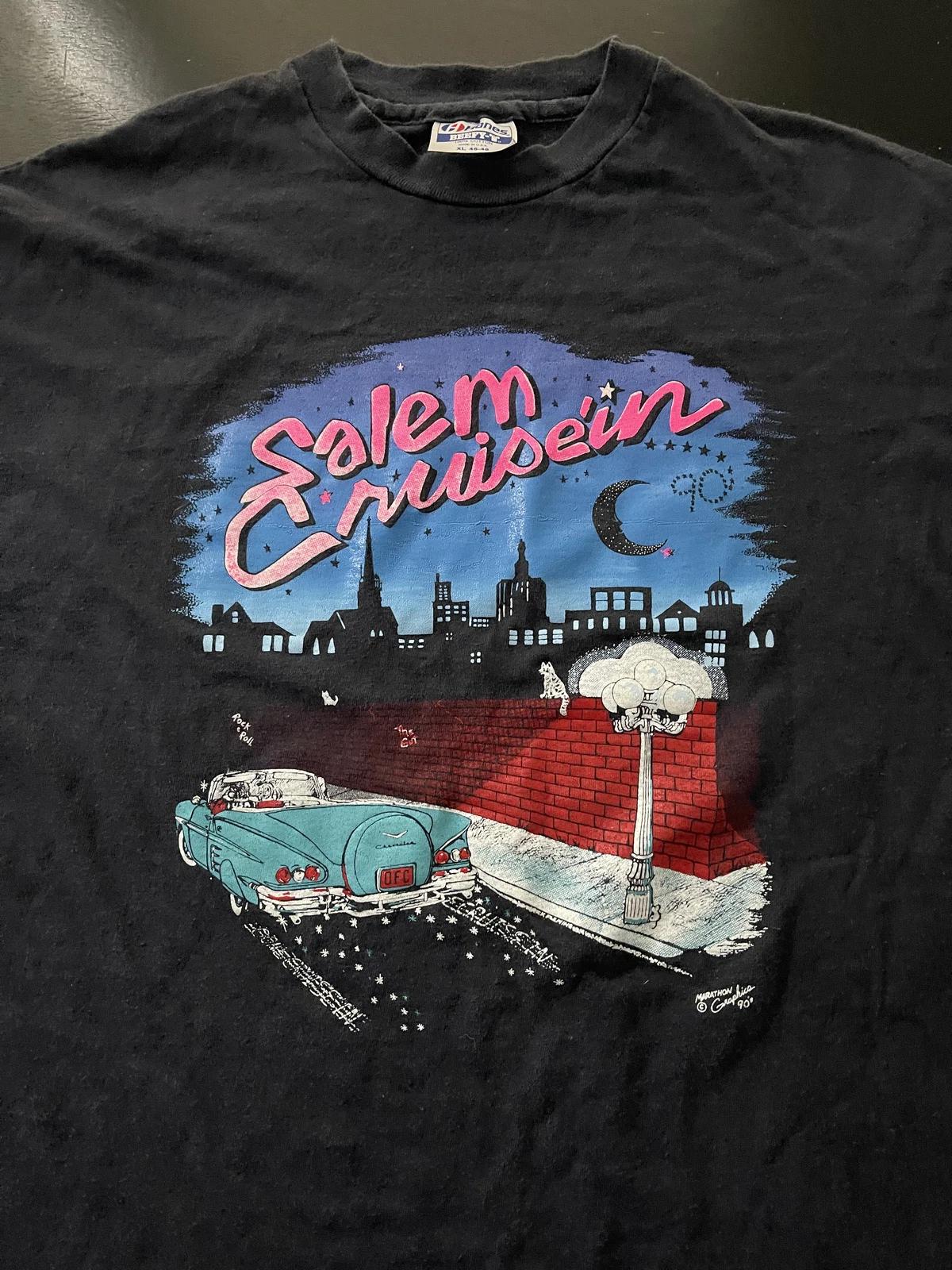 

Vintage 1990 Salem Cruise-In Classic Car 100% Cotton T-shirt Mens Tees Top, Size: XL M