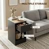 Set of Two Modern Storage Bedside Tables - Black