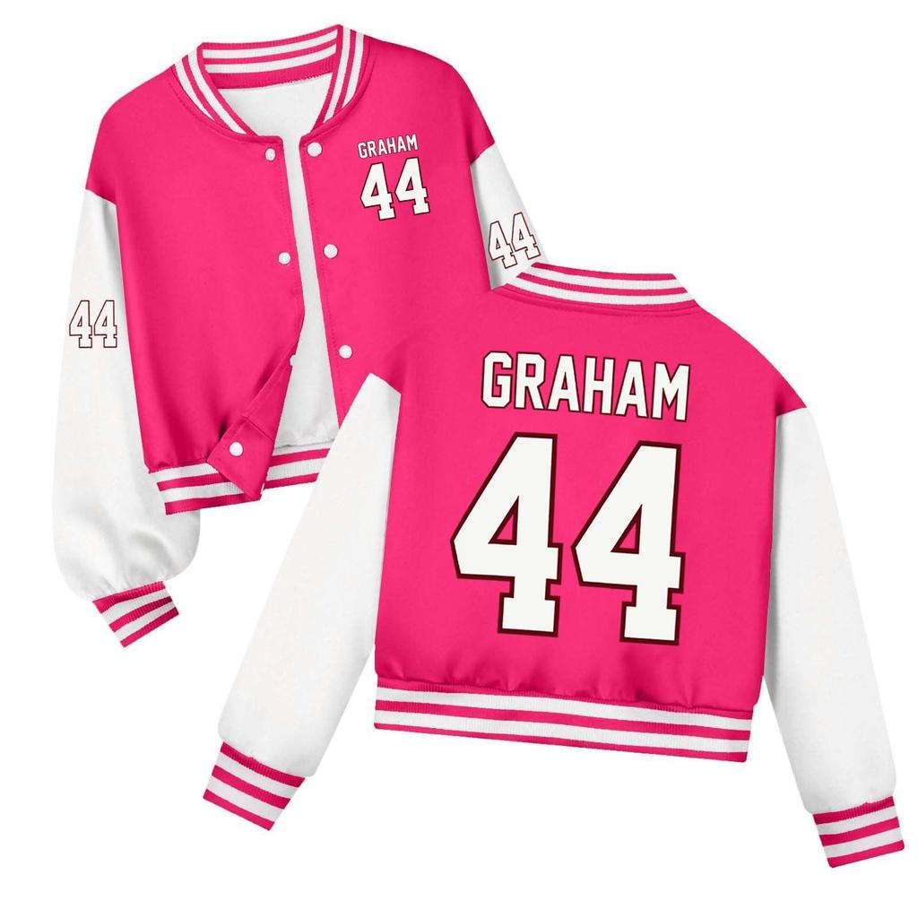 Kids Fashion Printed Baseball Jacket Casual Loose Fit Button Front Lightweight Outerwear for Boys and Girls School Wear