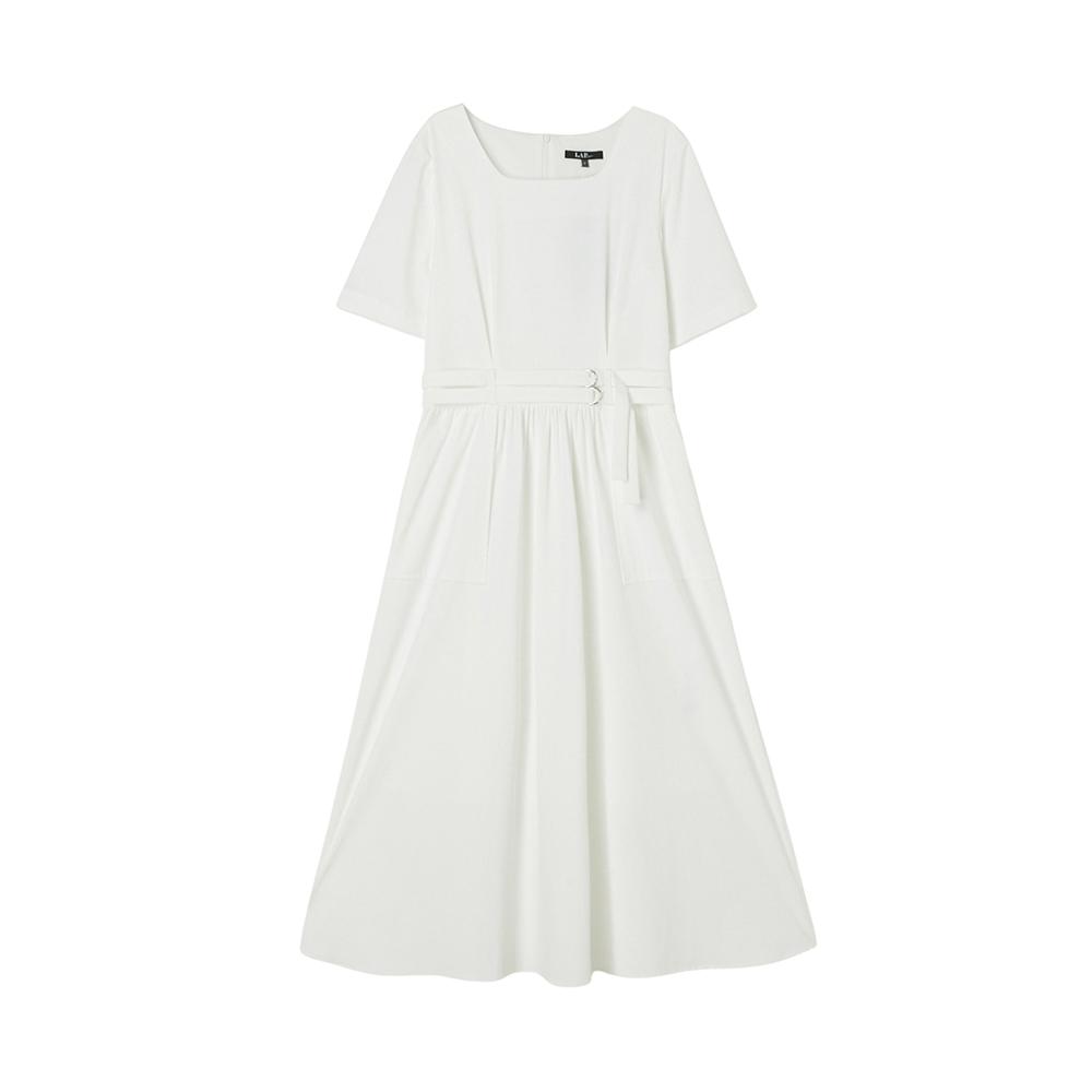 Rap Square Neck Belted Dress Ar2Wo680