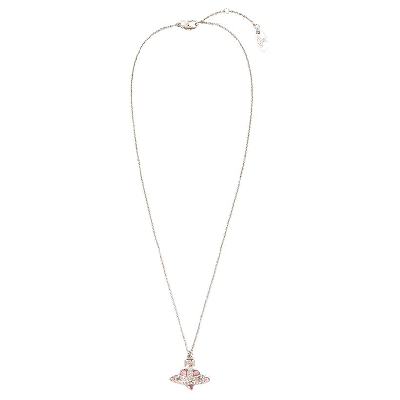 

Vivienne Westwood Heart Design Brass Necklace Women necklaces Silver Pink 630203BM-02P686 Basic Packaging-Dust Bag+Box