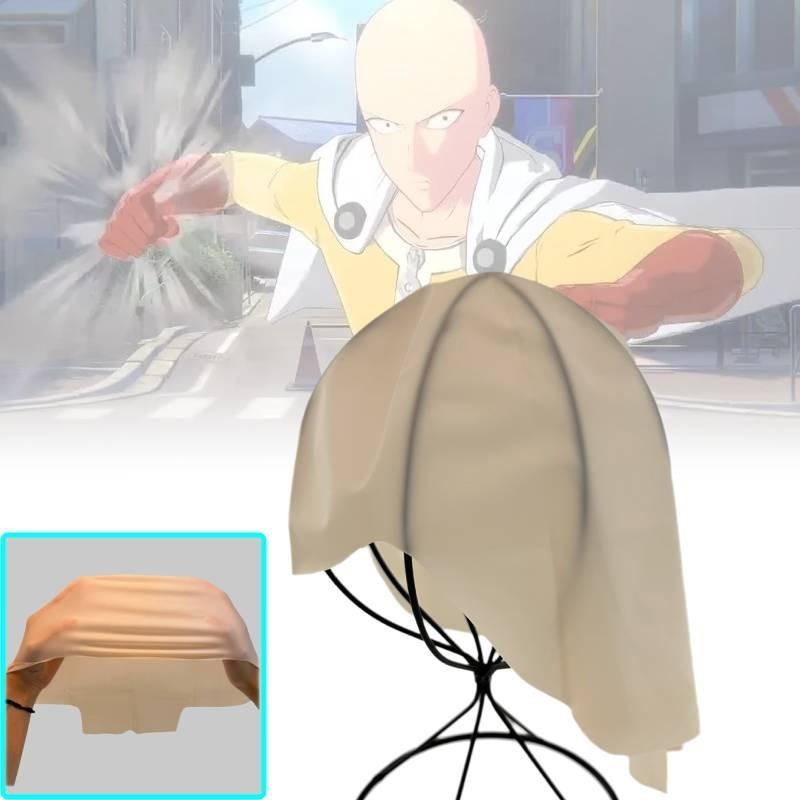 Bald Saitama Man Headgear Cosplay Latex Makeup Prop Headpiece Costume