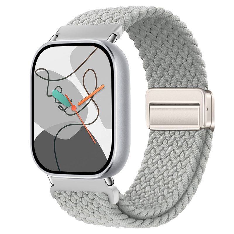 For Redmi Watch 6/5/4 XiaoMi Mi Band 8 Pro Quick Release Magnetic Woven Nylon Band Adjustable Breathable Sport Wristband