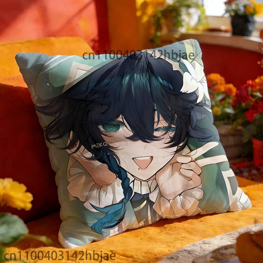 Venti Chibi Pillow Case Print Polyester Fiber 40X40 cm Home Sofa Throw Cushion Cover Decoration